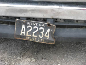 Belize license plate