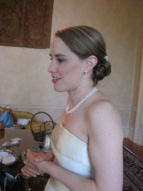 Bride prepares